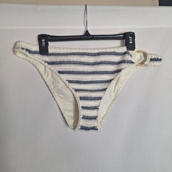 Aerie Cheeky Bikini Bottom Crochet Striped Nautical Boho Coastal Beach XL NEW - Picture 3 of 10